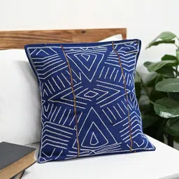 ArtEastri Blue & White Kantha Cotton Square Cushion Cover-picture-16