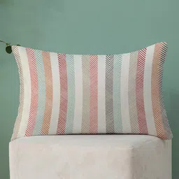 STITCHNEST Pack Of 2 Yellow Geometric Printed Rectangle Cushion Covers image 4