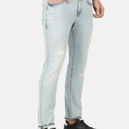 EVERBLUE Men Solid Stretchable Comfort Slim Heavy Fade Mid-Rise Jeans image 3