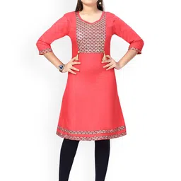 BAESD Girls Printed Yoke Design Pure Cotton Kurta With Leggings-picture-52