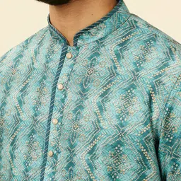 Manyavar Chevron Mandarin Collar Kurta image 3