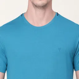 van heusen innerwear Van Heusen Athleisure Solid Smart Tech Easy Stain Release Pure Cotton Lounge T-Shirt image 2