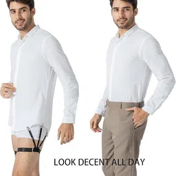 hubture Men's Adjustable Elastic Shirt Stays – Non-Slip Locking Clamps for Secure Shirt Tucking – Comfortable Garter Suspenders for Military, Police, and Professional Attire image 2