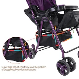 hztyyier Baby Stroller Basket, Under Baby Stroller Storage Basket Solid Durable Oxford Fabric Pushchair Bottom Basket for Stroller Storage Organizer Bag image 4