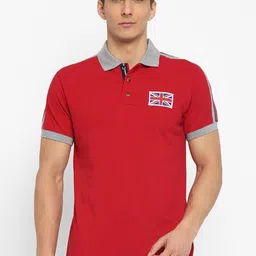 OFF LIMITS Men Red Solid Cotton Polo Collar T-shirt-picture-36