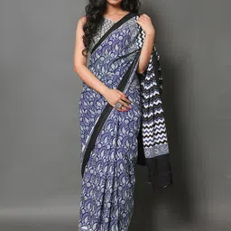 KALINI Ethnic Motifs Printed Pure Cotton Saree-image-98