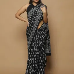 KALINI Floral Printed Pure Cotton Saree-image-19