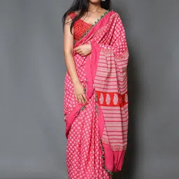 KALINI Floral Printed Pure Cotton Saree-image-69