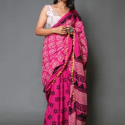 BUTA BUTI Ethnic Motifs Pure Cotton Saree-picture-24