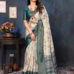 Panzora Woven Design Ethnic Motifs Printed Saree-image-18