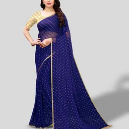 FABMORA Polka Dot Printed Saree image 1