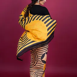 BUTA BUTI Abstract Striped Pure Cotton Saree image 3