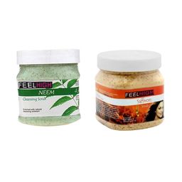 FEELHIGH Set of Neem & Saffron Face Scrubs - 500 ml Each-picture-38