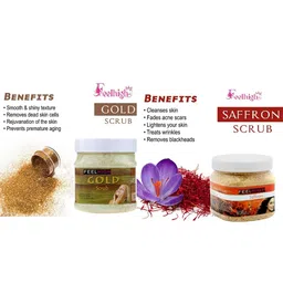 FEELHIGH Set of Gold & Saffron Face Scrub - 500 ml Each image 3
