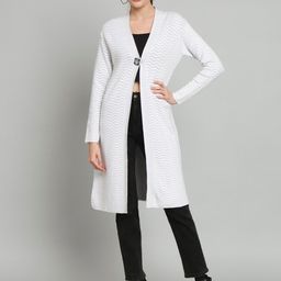 BROOWL Self Design Woollen Longline Shrug-picture-11