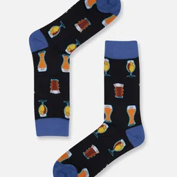 TOFFCRAFT Men Pack Of 2 Patterned Calf Length Cotton Socks image 4