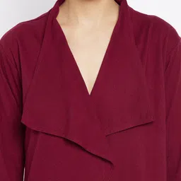 Hypernation Women Maroon Longline Shrug image 5