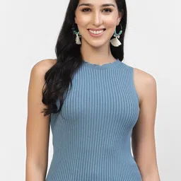 Kalt Ribbed Sleeveless Cotton Fitted Top image 1