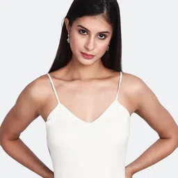 TOM & GEE Solid Ribbed Sleeveless Cotton Strappy Top image 1