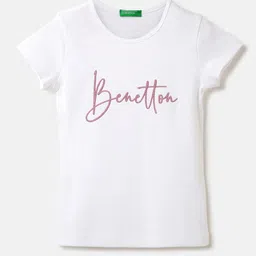 United Colors of Benetton Girls Typography Printed Cotton T-shirt-picture-58