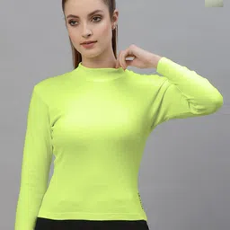 Friskers Pack Of 2 Ribbed High Neck Long Sleeves Fitted Bio Wash Cotton Tops-picture-32