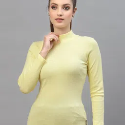 Friskers High Neck Long Sleeves Cotton Bio Wash Reflective Fitted Top image 1