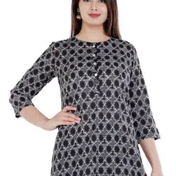 BAESD Ethnic Motifs Printed Round Neck Cotton Top-image-89