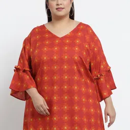 KLOTTHE Women Orange & Yellow Printed Tops-picture-29