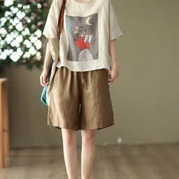 StyleCast Print Extended Sleeves Cotton Top image 2