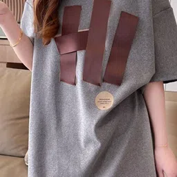 StyleCast x Revolte Grey Print Extended Sleeves Cotton Top image 2