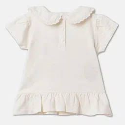 R&B Girls Embroidered Peter Pan Collar Cap Sleeves Cotton Top image 5