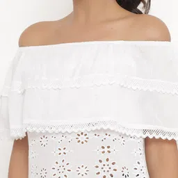 SAVI White Off-Shoulder Cotton Top image 2