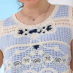 Boho By Athena Self Design Fringed Cotton Top image 4