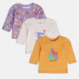 MINI KLUB Girls Pack of 3 Graphic Printed Cotton Tshirt-picture-18
