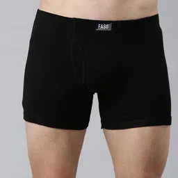 FASO Pack Of 2 Cotton Trunks K202-SQ-PO2-BLACK-CHARCAOLMEL image 2