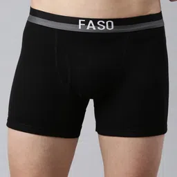 FASO Pack Of 2 Pure Cotton Trunks K204-SQ-PO2-BLACK-CHARCAOLMEL image 4