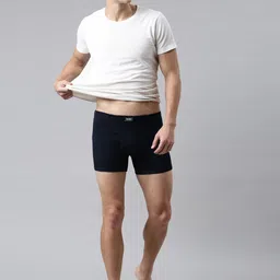 FASO Pack Of 2 Cotton Trunks K202-SQ-PO2-NAVY-GREYMEL image 4