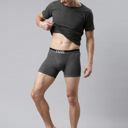 FASO Pack Of 2 Pure Cotton Trunks K204-SQ-PO2-BLACK-CHARCAOLMEL image 5