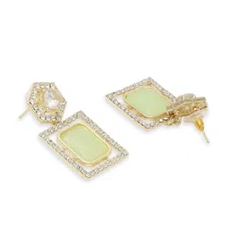 OOMPH American Diamond-Studded Contemporary Drop Earrings image 3