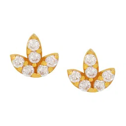 BHIMA Jewels 22K Hallmark 916 Purity Yellow Gold Three Leaf Stone Stud-picture-19