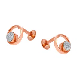 BHIMA Jewels 22K Hallmark 916 Purity Yellow Gold Round Rose Stone Stud-image-96