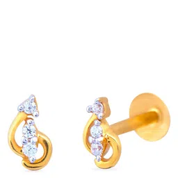 BHIMA 22K BIS Hallmark (916) Yellow Gold Radiant Stone Designed Nose Pin-picture-31