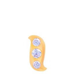 BHIMA 22K BIS Hallmark (916) Yellow Gold Elegant Tri Stone Nose Pin image 4