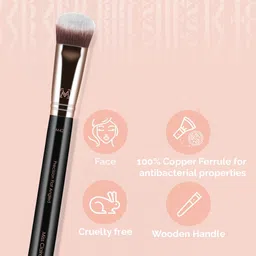 Miss Claire Precision Flat Angled Brush - M42 Black & Rose Gold Toned image 4