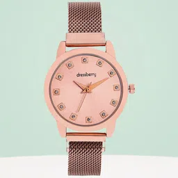 DressBerry Women Embellished Dial & Bracelet Style Straps Analogue Watch HOBDB-122-RG-RG-picture-23
