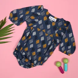 Ka-mee Girls Blue Printed Rompers-image-41