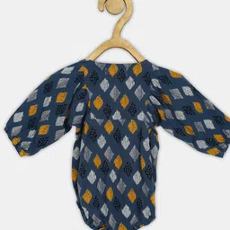 Ka-mee Girls Blue Printed Rompers image 3