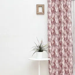 Ariana Maroon & White Ethnic Motifs Long Door Curtain image 1