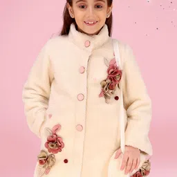 CUTECUMBER Girls Embroidered Full Sleeve Long Coat-picture-21