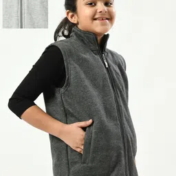 IndiWeaves Girls Mock Collar Reversible Lightweight Open Front Jacket-image-2